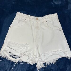 ROLLA'S White Frayed Hem Jean Shorts